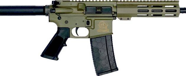 GLFA AR15 PISTOL 223 WYLDE - 7.5" NITRIDE BARREL OD GREEN
