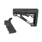 Hogue AR-15/M-16 Kit - Finger Groove Beavertail Grip & Over-Molded Collapsible Buttstock - Mil-Spec Buffer Tube Black