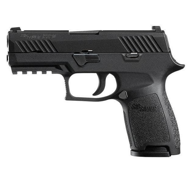 Sig Sauer P320 Compact Handgun 9mm Luger 10rd Magazines 3.9" Barrel Nitron Finish Siglite Sights MA Compliant Manual Safety