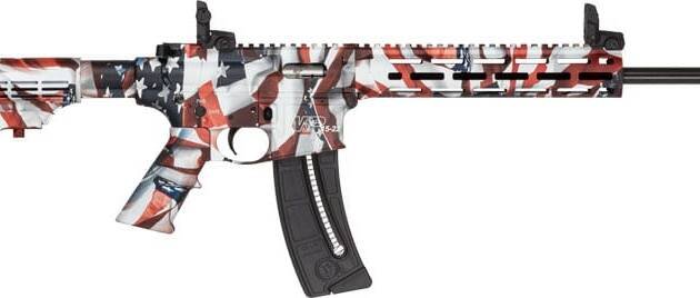 S&W M&P15-22 SPORT 22LR FLAG - 16.5" 25-SH 6-POS STOCK RWB