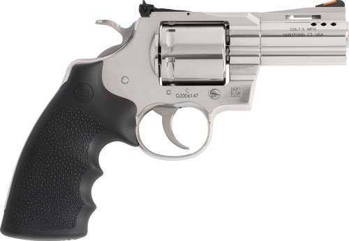 COLT GRIZZLY 357MAG 3" 6RD - POLISHED STAINLESS HOGUE GRIPS
