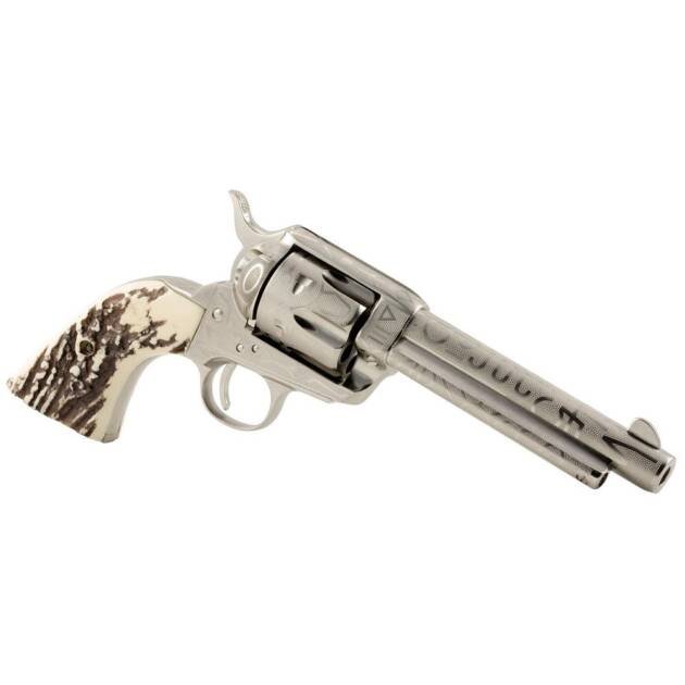 Taylors & Company 1873 Cattle Brand Engraved Handgun .357 Mag 6rd Capacity 5.5" Barrel Stag Grip