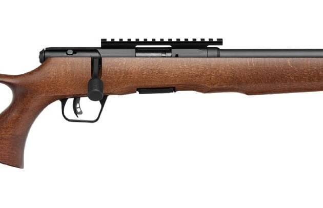SAVAGE ARMS B17 17HMR BLK/WOOD 18" THD