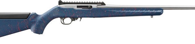 RUGER 10/22 22LR 18.5" SS - BLUE SYK RED&WHITE SPLATTER