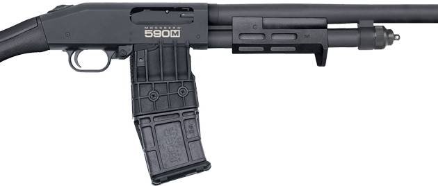 MOSSBERG 590M STANDOFF 12GA - 14.375" 10RD 2.75" BLUE/SYN