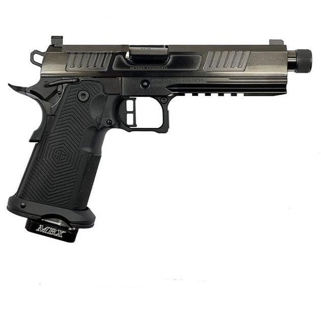 Alpha Foxtrot AF1911 Romulus Handgun 9mm Luger 17 & 20rd Magazines 5" Threaded Barrel Polished DLC Black RMSc Cut