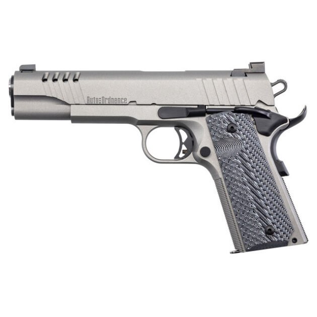 Auto-Ordnance 1911TCAC6 1911A1 .45 ACP 5" 7+1 Stainless/Gray G10 Grips