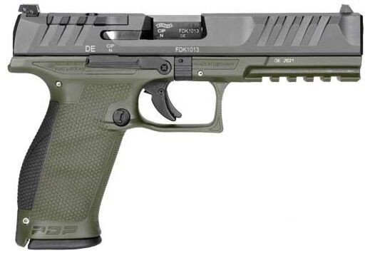 Walther 2858398 PDP OR FS 9mm 5" 18+1 OD Green/Black
