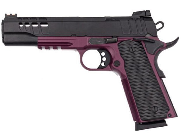 Great Lakes Firearms GL1911-45FSSCHY 1911 5" 8+1 Black/SS Barrel/Black Cherry